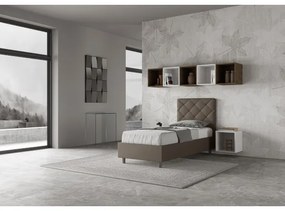 Letto con rete imbottito 80x210 similpelle cappuccino Priya