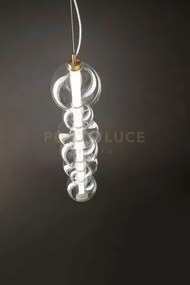 Sospensione bubbles in metallo e vetro trasparente finitura oro spa...