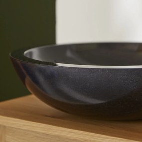 Tikamoon - Lavabo d appoggio in marmo nero pietra naturale bagno design Tikamoon