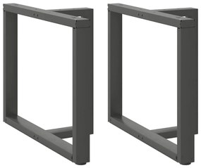 Gambe Tavolo Pranzo A T 2pz Antracite 100x35x(72-73) Cm Acciaio /