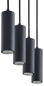 Maniva 4 Lampada a Sospensione Black/Wood - Lindby