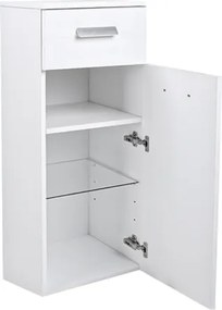 Mobile sospeso multiuso 31x34 con anta e cassetto Bianco Frassino