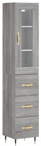 Credenza grigio sonoma 34,5x34x180 cm in legno multistrato