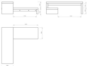 Tavolo TV Bianco Variabile Noce Cliff - TemaHome