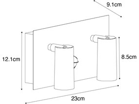 Lampada da parete per esterni bianca con LED 2 luci sensore di movimento - Simon