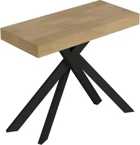 Consolle allungabile Libo - Quercia natura gambe antracite 90x40/300 cm