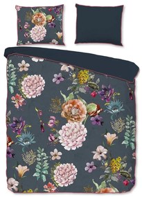 Set copripiumino e federa color antracite in raso di cotone per letto matrimoniale ed esteso 240x220 cm Parma – Descanso