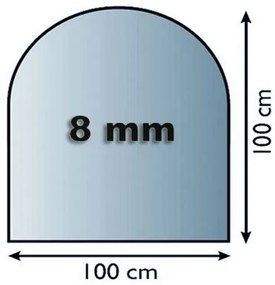Vetro sotto il camino 1000x1000x8 mm semi-arco