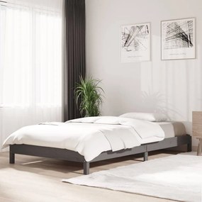 Letto impilabile grigio 100x200cm in legno massello di pino