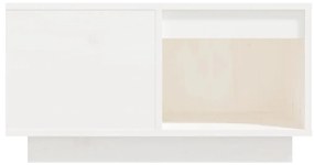 Tavolino da salotto bianco 60x61x32,5 cm legno massello di pino