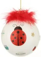 Pallina Natale coccinella rossa 10 cm Good Luck