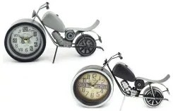 Orologio da Tavolo DKD Home Decor 29,5 x 7,5 x 17 cm Nero Grigio Moto Ferro Vintage (2 Unità)