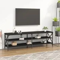 Mobile Porta TV Nero 160x40x50 cm in Legno Multistratocod mxl 79444