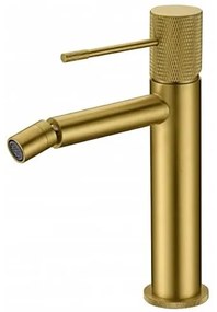 Coppia rubinetti miscelatore lavabo alto e bidet senza scarico in ottone oro spazzolato Melin