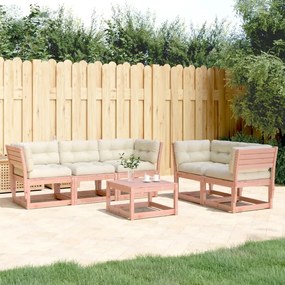 Set divani giardino 5 pz con cuscini legno massello di douglas