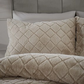 Set copripiumino e federa beige in micropile per letto matrimoniale e per letto esteso 230x220 cm Cosy Diamond – Catherine Lansfield