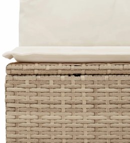 Set divano da giardino 5 pz con cuscini beige in polyrattan