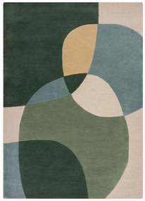 Tappeto verde in lana tessuto a mano 200x290 cm Glow Green &amp; Blue – Flair Rugs