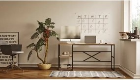Scrivania Industrial Con Ripiani Laterali 160x60x75H Rovere E Antracite Voyage SX
