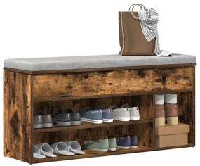 Scarpiera Rovere Fumo 102x30,5x45 Cm İn Legno Multistrato /