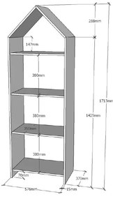 Libreria White house , 57 x 171 cm Casami - Vipack