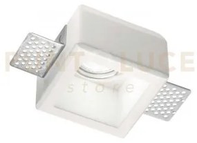 Samba square faretto da incasso 1 luce attacco gu10 7,9x7,9cm in ge...