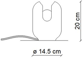 Lumetto Vintage Decò Batucada Ceramica Grigio Sabbia 1 Luce E27