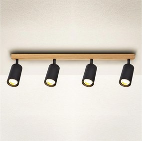 Brilagi - Faretto SELE 4xGU10/30W/230V nero/effetto rovere