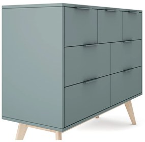 Cassettiera verde polveroso 120x83x40 cm Pisco – Marckeric