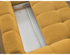 Divano angolare color senape allungabile e con contenitore (penisola a destra/a L) con rivestimento in ciniglia Everest – Bobochic Paris