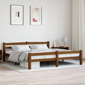 Giroletto Senza Materasso Ambrato 180x200 Cm İn Legno Di Pino /