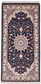 Isfahan Tappeto 140x70 Blu (Indian) Annodato A Mano