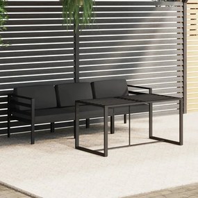 Set divani da giardino 4 pz con cuscini in alluminio antracite
