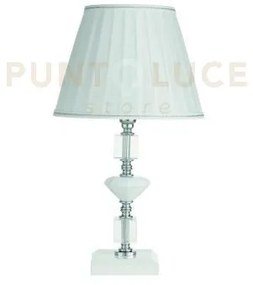 Lume piccolo gala 1 luci attacco e14 bianco e cromo h.28+19cm