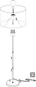 Eglo 95173 - Lampada da terra MASERLO 1xE27/60W/230V