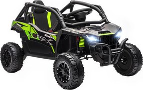 Macchina Elettrica per Bambini 3-5 Anni 12V con Licenza Kawasaki Doppio Motore Telecomando e Musica Nero...