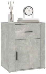Comodino grigio cemento 50x36x60 cm in legno multistrato