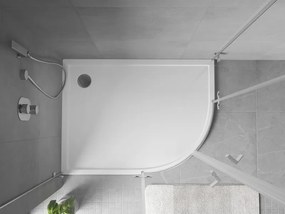 Mexen Flow piatto doccia semicircolare asimmetrico slim sinistro 90 x 80 cm, bianco lucido - 46Q108090L