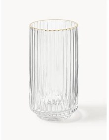 Bicchieri long drink in vetro soffiato con bordo dorato Aleo 4 pz