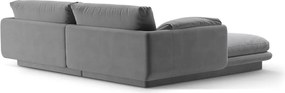 Divano angolare in grigio chiaro (con penisola a destra/con chaise lounge) con rivestimento in velluto Torino – Micadoni