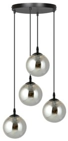 Lampadario a sospensione con filo COSMO 4xE14/10W/230V diametro 40 cm nero/grigio