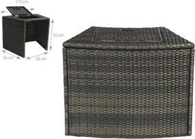 Vasca Idromassaggio da Esterno Semirigida Riscaldata 4+2 Posti con Mobili Ø184x73 cm NetSpa Vita Premium Marrone...