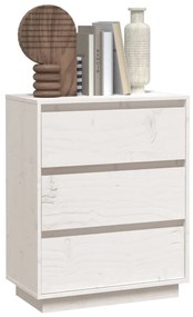 Credenza Bianca 60x34x75 cm in Legno Massello di Pino