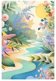Quadro su tela – Paesaggio floreale