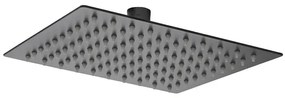 Soffione doccia rettangolare 30x20 cm nero opaco in acciaio inox