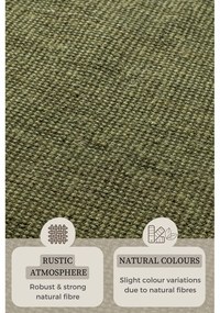 Tappeto color kaki in iuta 80x150 cm Bouclé – Hanse Home