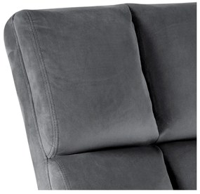 Poltrona grigia con rivestimento in velluto Alba – Actona