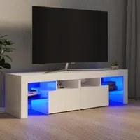 Mobile Porta TV con Luci LED Bianco Lucido 140x36,5x40 cm 804370