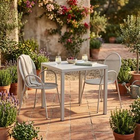 INDEX - set tavolo in alluminio cm 80 x 80 x 73h con 2 poltrone Maris