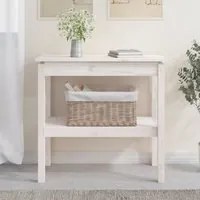 Tavolo Consolle Bianco 80x40x75 cm in Legno Massello di Pino cod mxl 29834